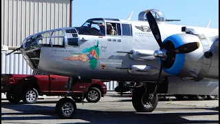 Flight in North American B-25 Bomber "MADE in the SHADE" POV On-Board CAF AZ WING Chino Airport