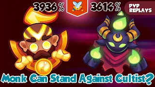 Is Monk Still Strong Enough To Fight Cultist? Monk (3936%) vs Cultist (3614%) PVP Rush Royale