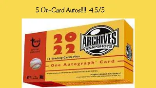New Product : (5) 2022 Topps Archives Snapshots - 1 On-Card Auto Per Box!