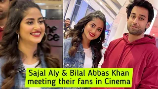 Sajal Aly & Bilal Abbas Khan meeting their fans in Cinema - Khel Khel Mein