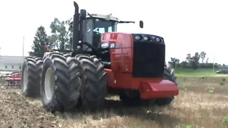 Versatile 575 Tractor pulling a Krause Dominator near Bremen Indiana