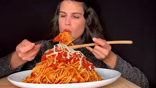 ASMR | SPAGHETTI WITH TOMATO SAUCE | MUKBANG