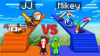 JJ VS Mikey LAVA JJ Bridge VS Mikey WATER Bridge Challenge - in Minecraft (Maizen)