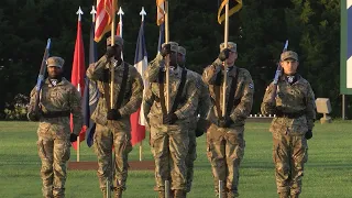 3rd Infantry Division holds Twilight Tattoo, casing colors before deployment to Europe