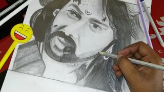 Drawing Baahubali (PRABHAS) Realistic face sketch