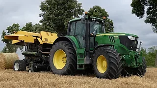 ☆Prasowanie Słomy 2019☆John Deere 6170M & New Holland BR6090☆Agro Roguś