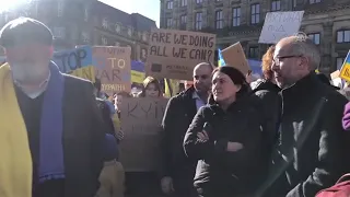 Rusya'nın Ukrayna saldırısı Hollanda'da protesto edildi