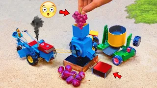 diy tractor grapes juice machine mini science project || flour mill 05 || @KeepVilla || @MiniTheQ