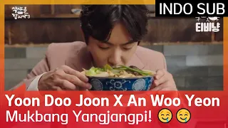 Yoon Doo Joon X An Woo Yeon, Mukbang Yangjangpi! 🤤🤤 #LetsEat3 🇮🇩SUB INDO🇮🇩