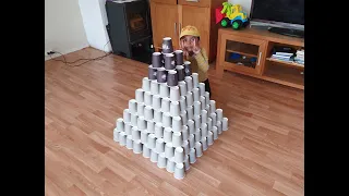 Creative and educative Pyramid construction from Paper cups