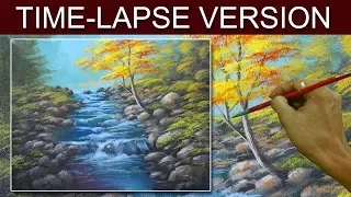 Acrylic Painting | Time-Lapse Version | Running Shallow River by JM Lisondra