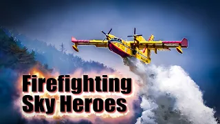 Firefighting Sky Heroes - Canadair CL 415 in action at Lake Garda Italy