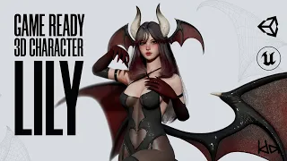 PREVIEW - GAME-READY 3D Character - Succubus Lily