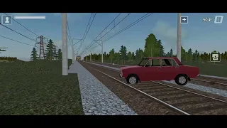 поезд сбивает машину в симуляторе русской деревни