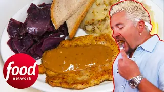 "That's The Way To Do It!" Guy Learns How To Make German Schnitzel | Diners, Drive-Ins & Dives