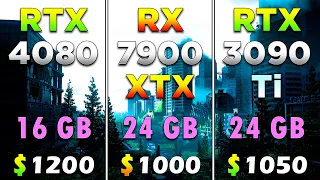 RTX 4080 vs RX 7900 XTX vs RTX 3090 Ti | PC Gameplay Tested