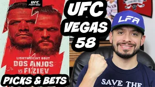 UFC Vegas 58 | PICKS & BEST BETS | Dos Anjos vs. Fiziev!!