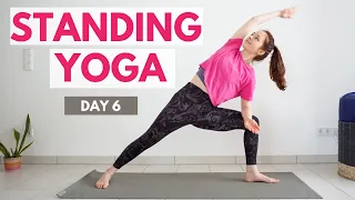 10 min STANDING MORNING YOGA STRETCH | Yoga without mat | 30 Day Morning Yoga Challenge | DAY 6