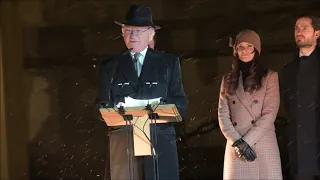 Royal family at inauguration  of Karl XIV Johan statue