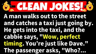 🤣CLEAN JOKES! - A man walks out to the street and catches a taxi just going by