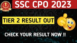 ssc cpo result 2023|| ssc cpo 2023 result|| ssc cpo cut off 2023|| ssc cpo tier 2 result 2023