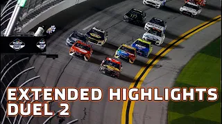 Austin Dillon beats out Bubba Wallace in wreck filled Duel 2 at Daytona | Extended Highlights