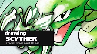 Drawing Scyther (in the Sugimori style, from the Sprite)