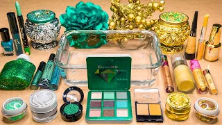 Green vs Gold - Mixing Makeup Eyeshadow Into Slime | ASMR Satisfying Slime Videos 55