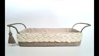DIY Basket / Rope Organizer/ Cardboard Crafts Idea