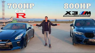 800HP BMW X3M vs 700HP Nissan GT-R DRAG RACE!