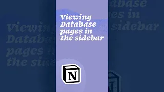 How to access Notion database pages in your sidebar