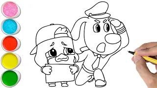 Coloring Sheriff Labrador  - Babybus Sheriff Labrador Coloring Pages