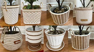 7 Diy Basket/ Diy Plant Basket/ Diy Rope Basket/ Jute Rope Basket/ سبت يدوي