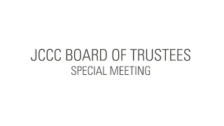 JCCC Board of Trustees Special Meeting - April 9, 2021