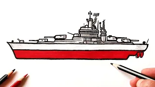 Как нарисовать Военный корабль | Уроки рисования