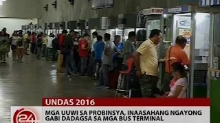 24 Oras: Mga uuwi sa probinsya, inaasahang ngayong gabi dadagsa sa mga bus terminal