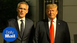 NATO Secretary-General Jens Stoltenberg arrives for Trump meeting