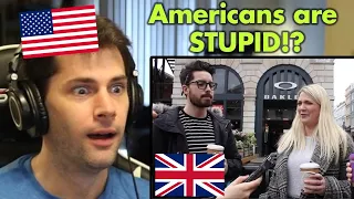 American Reacts to What Brits Think About Americans (common stereotypes)
