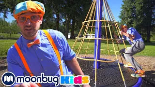 BLIPPI Visits a Playground - Learn | ABC 123 Moonbug Kids | Fun Cartoons | Learning Rhymes