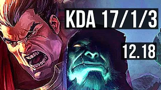 DARIUS vs YORICK (TOP) | 4.0M mastery, 17/1/3, Quadra, 2000+ games, Legendary | EUW Master | 12.18