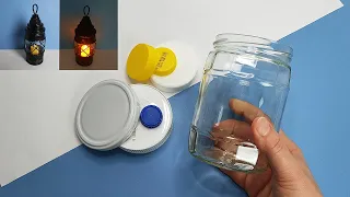 DIY - Decorative Lantern from Recycled Glass Jar | How to make lantern