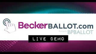 BeckerBALLOT Online Voting Platform - LIVE Demo!