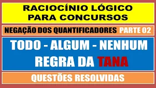 NEGAÇÃO DO TODO-ALGUM-NENHUM PARTE II: Regra da TANA (NEGAÇÃO DOS QUANTIFICADORES)