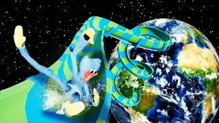 GTA5 HUGGY WUGGY SPACE WATER SLIDE 蓝色怪兽的空中水滑梯！（超级高啊！）