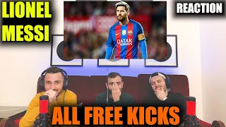 LIONEL MESSI - ALL HIS LEGENDARY FREE KICK GOALS | MAGICAL MESSI! | FIRST TIME REACTION