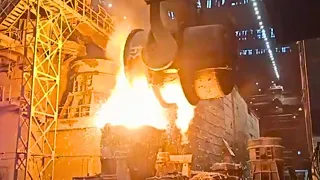 The Dangerous Truth About Tilting a Steel Ladle Filled with Hot Metal | Liquid Metal | DANGER