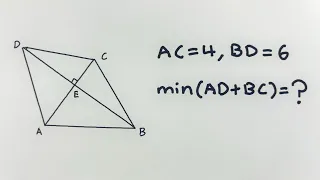 Q207 | Math Olympiad | Geometry | Extremization  | Translation | Perpendicular Diagonals