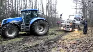 towing crane with two tractors - no help