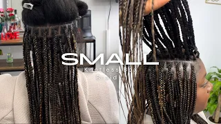 Quick Protective Style for Natural Hair/ Small Knotless Box Braids/ Blend colors 4,27,30.