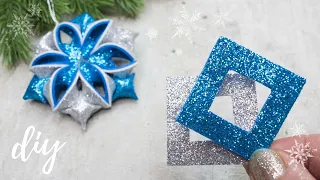 ПРОСТО ГЕНИАЛЬНО ❄️ Снежинка из глиттерного фоамирана своими руками ❄️ Christmas Decorations 2023